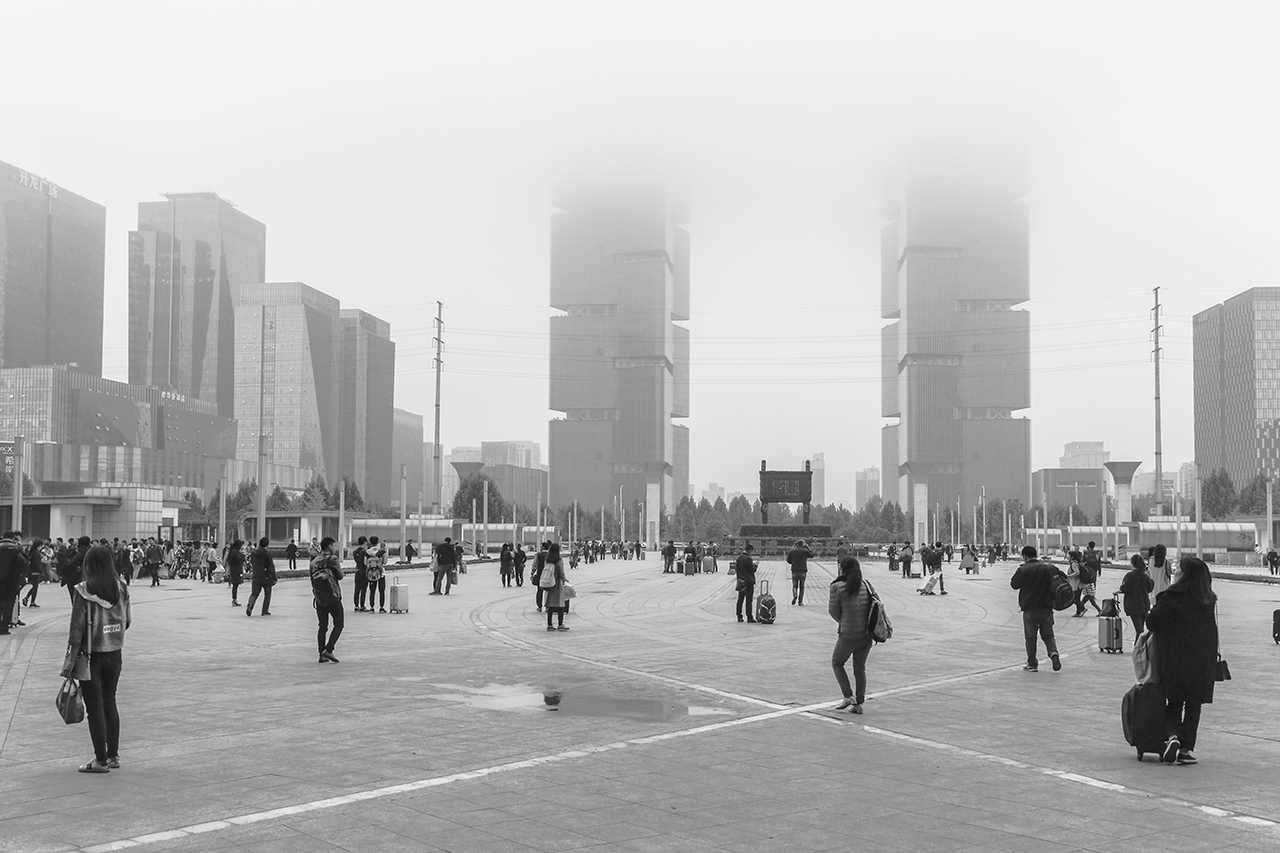 The square in front of the Zhengzhou railway station.